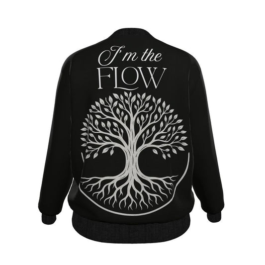 I’m The Flow Women’s Bomber Jacket – Empowering Affirmation Wear | I Love Me Vibe - I love me vibe