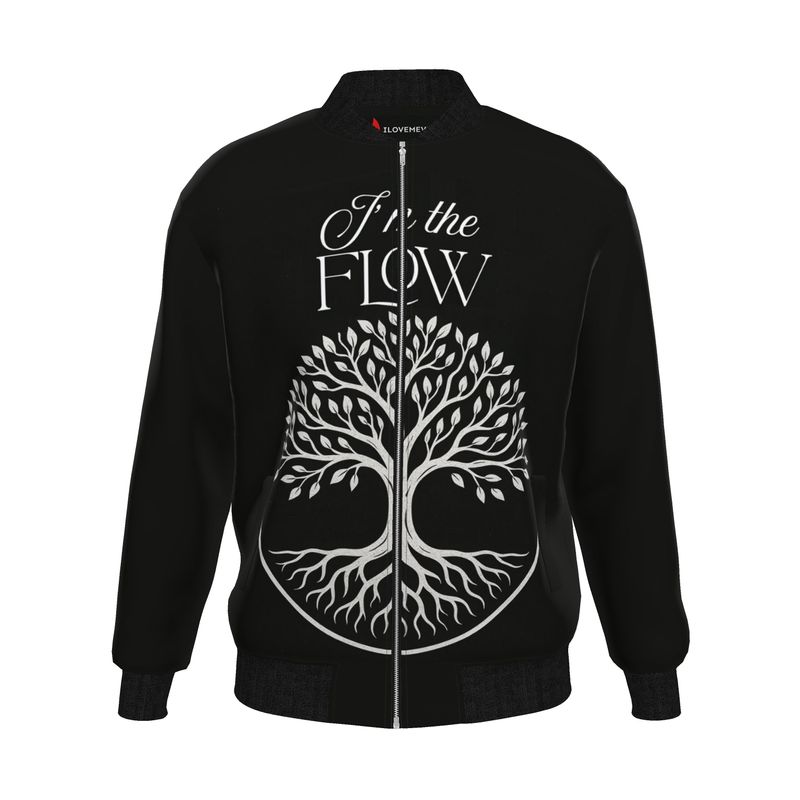 I’m The Flow Men’s Bomber Jacket – Empowering Affirmation Wear | I Love Me Vibe - I love me vibe