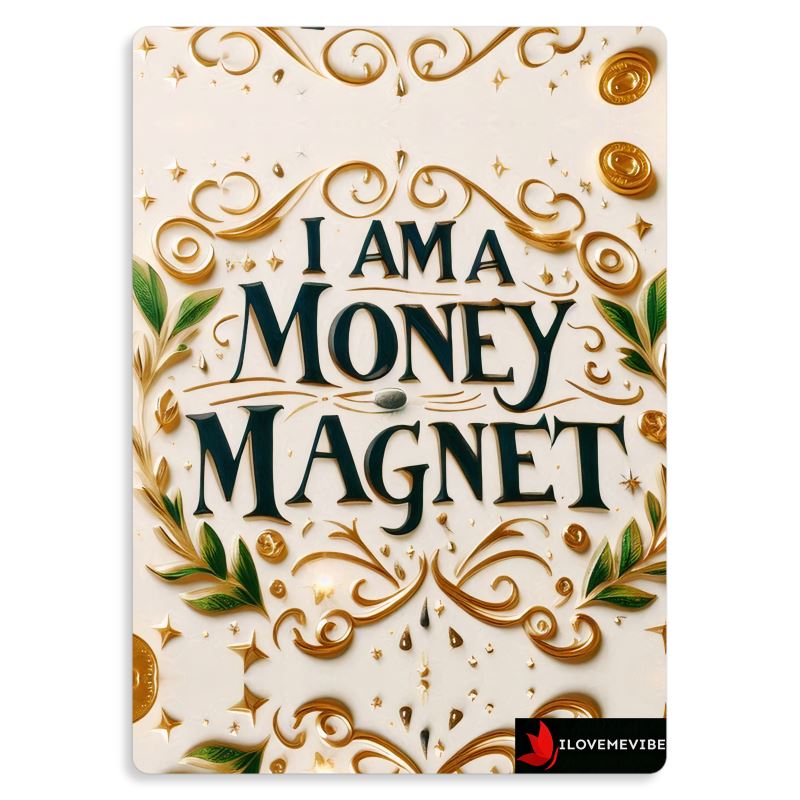 I Am a Money Magnet Metal Print – Wealth Attraction & Abundance Affirmation Wall Art | I Love Me Vibe - I love me vibe