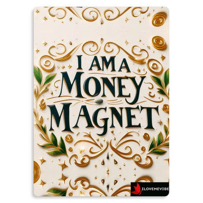 I Am a Money Magnet Metal Print – Wealth Attraction & Abundance Affirmation Wall Art | I Love Me Vibe - I love me vibe
