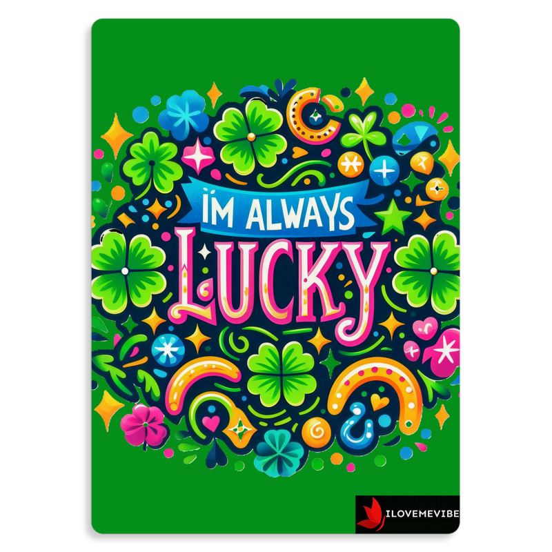 I’m Always Lucky Metal Print – Abundance & Good Fortune Daily Affirmation Wall Art | I Love Me Vibe - I love me vibe