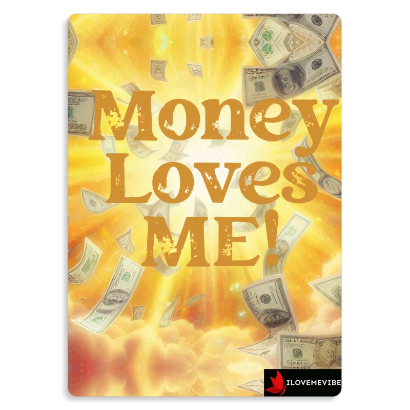 Money Loves Me Metal Print – Wealth & Abundance Mindset Affirmation Wall Art | I Love Me Vibe - I love me vibe