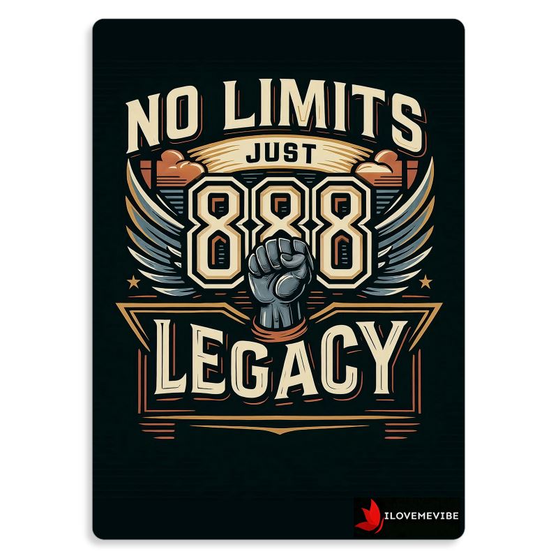 No Limits Just Legacy 888 Metal Print - Angel Number 888 Affirmation Wall Art | I Love Me Vibe - I love me vibe