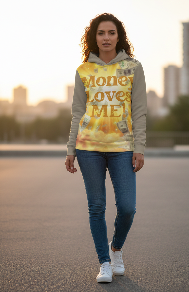 Money Loves Me Abundance Affirmation Women's Hoodie | I Love Me Vibe