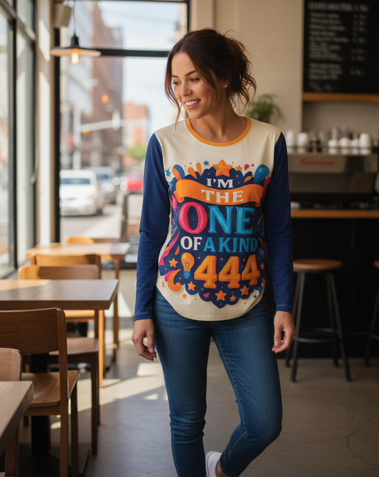 Women’s long sleeve shirt by I Love Me Vibe with “I’m One of a Kind” design, featuring a stylish, casual fit.