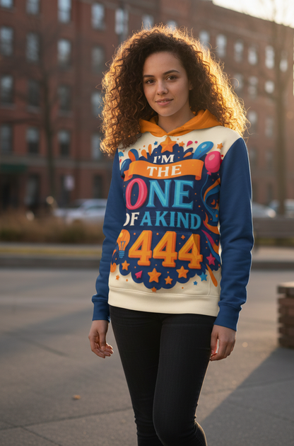 I Love Me Vibe One of a Kind 444 women's hoodie with angel number manifestation design and cozy fit.