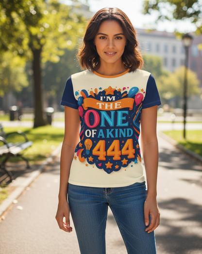 Women’s I’m One of a Kind 444 T-shirt by I Love Me Vibe featuring empowering text and a comfortable fit.
