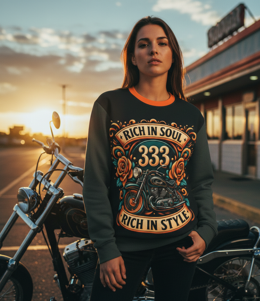 Rich in Soul, Rich in Style 333 Women's Sweatshirt  – Empower Your Ride with Angel Number 333 | I Love Me Vibe - I love me vibe