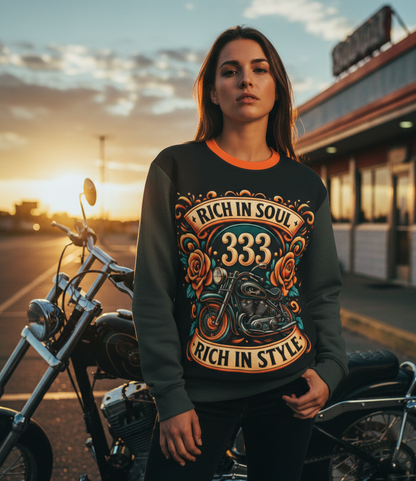 Rich in Soul, Rich in Style 333 Women's Sweatshirt  – Empower Your Ride with Angel Number 333 | I Love Me Vibe - I love me vibe