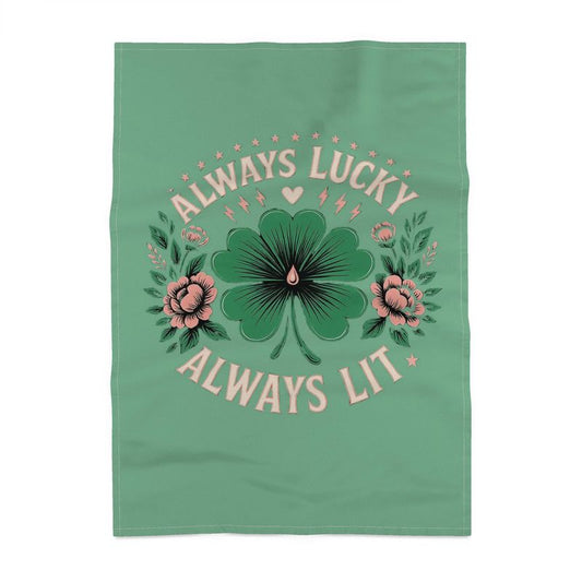 Always Lucky, Always Lit Tea Towel – High-Vibe Affirmation Homeware | I Love Me Vibe - I love me vibe