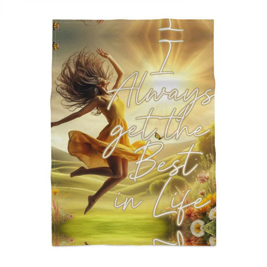 I Always Get the Best in Life Tea Towel – Manifest Abundance Kitchen Towel | I Love Me Vibe - I love me vibe