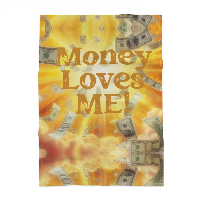 Money Loves Me Tea Towel - Abundance Affirmation Kitchen Décor | I Love Me Vibe - I love me vibe