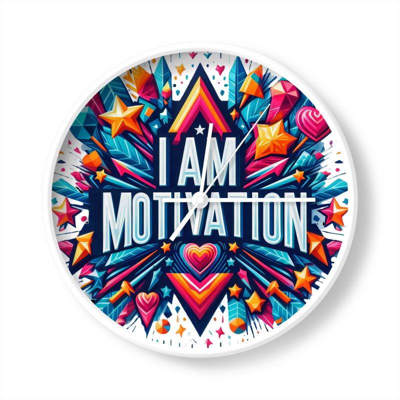 I Am Motivation Wall Clock – Powerful Affirmation Mindset Decor | I Love Me Vibe - I love me vibe