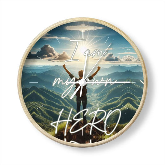I Am My Own Hero Wall Clock – Self-Empowerment Affirmation Decor | I Love Me Vibe - I love me vibe