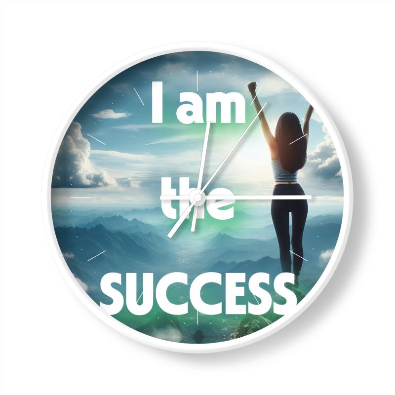I Am The Success Wall Clock – Abundance & Achievement Affirmation Decor | I Love Me Vibe - I love me vibe