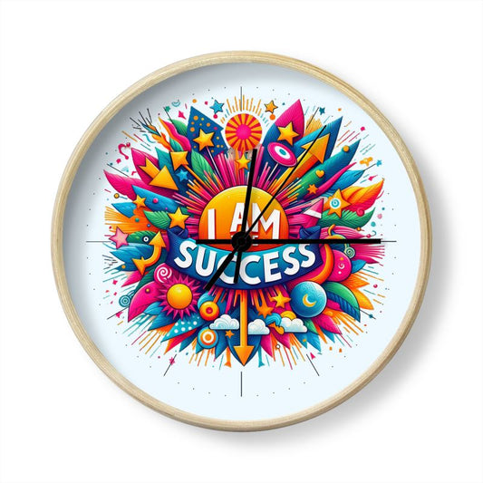 I Am The Success Wall Clock – Success & Abundance Affirmation Decor | I Love Me Vibe - I love me vibe