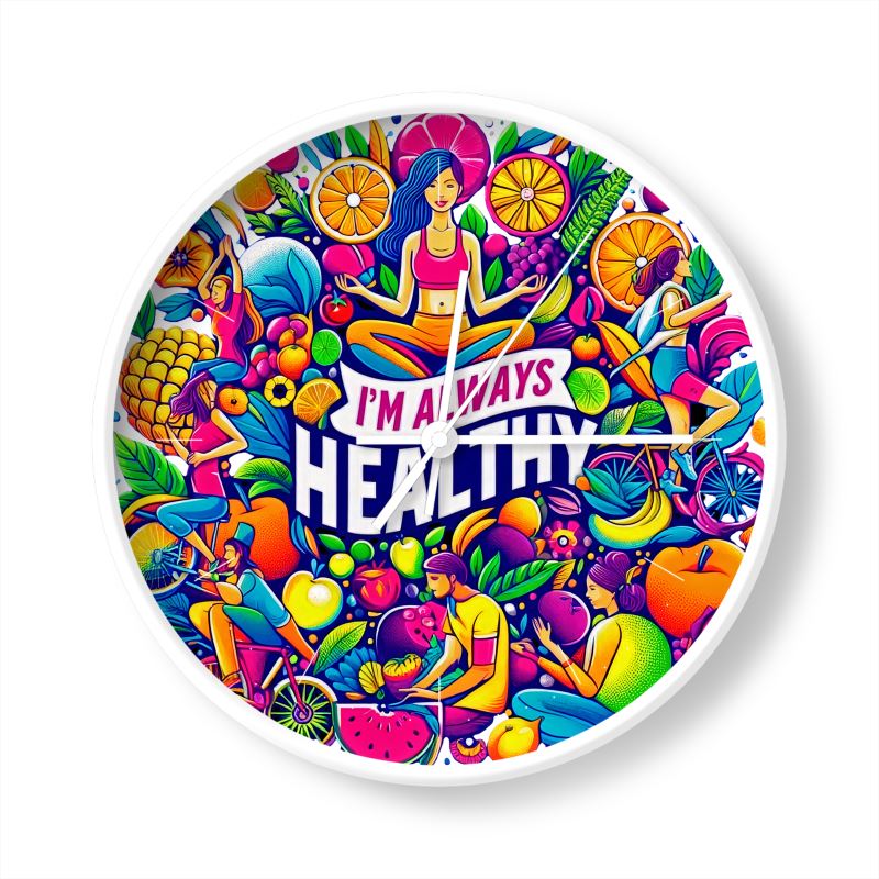 I’m Always Healthy Wall Clock – Wellness Affirmation Decor | I Love Me Vibe - I love me vibe