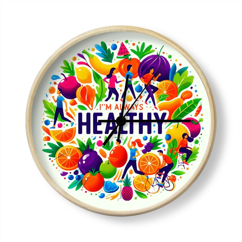 I’m Always Healthy Wall Clock – Wellness Affirmation Decor | I Love Me Vibe - I love me vibe