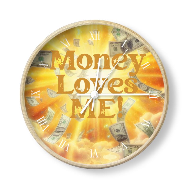 Money Loves Me Wall Clock – Abundance & Wealth Affirmation Decor | I Love Me Vibe - I love me vibe