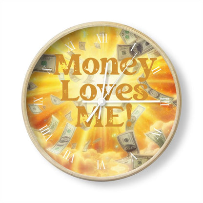 Money Loves Me Wall Clock – Abundance & Wealth Affirmation Decor | I Love Me Vibe - I love me vibe