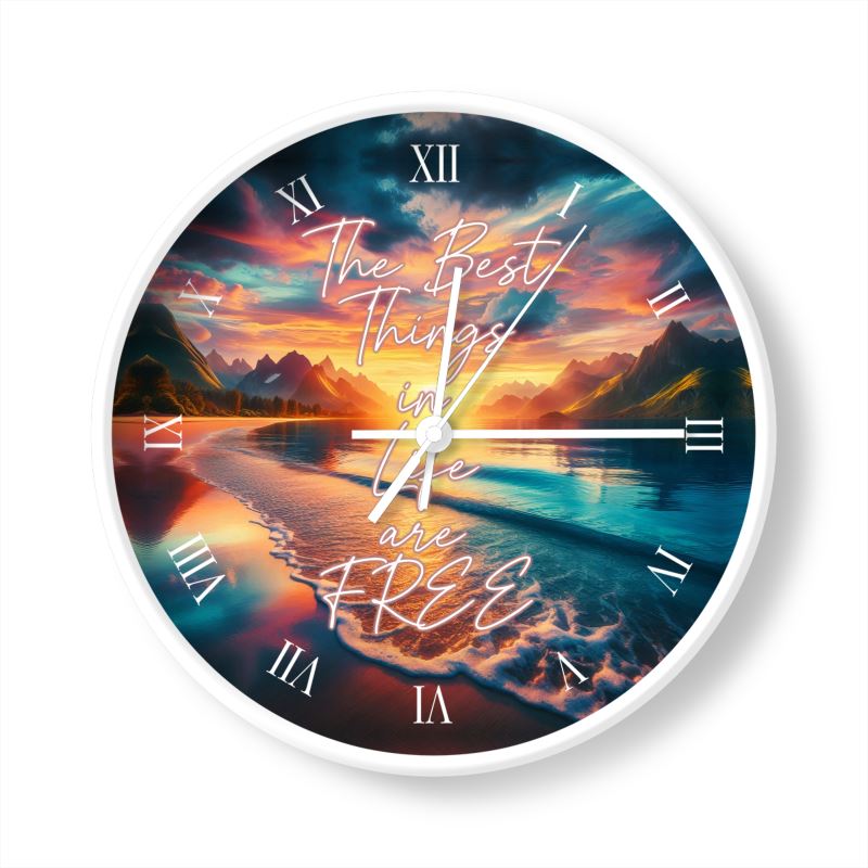 The Best Things in Life Are Free Wall Clock – Abundance & Gratitude Decor | I Love Me Vibe - I love me vibe