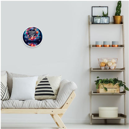 The Universe Always Works in My Favour Wall Clock – Manifestation & Abundance Decor | I Love Me Vibe - I love me vibe