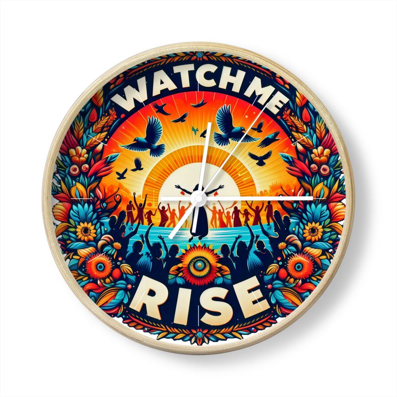 Watch Me Rise Wall Clock – Empowerment & Success Affirmation Decor | I Love Me Vibe - I love me vibe