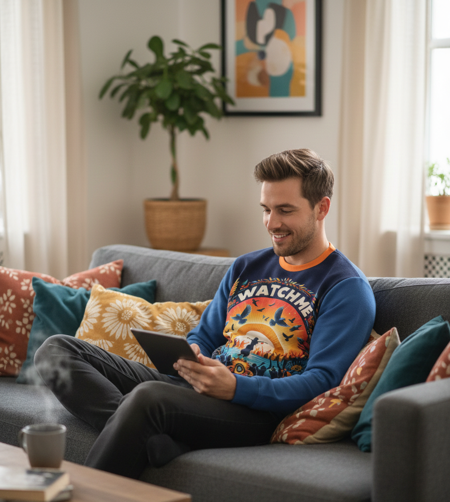 Men's Watch Me Rise sweatshirt by I Love Me Vibe featuring empowering design and comfortable fit, made from soft fabric.