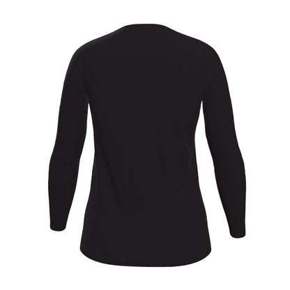 Women’s long sleeve shirt by I Love Me Vibe featuring empowering "All I Need Is Within Me" print on recycled poly jersey fabric.