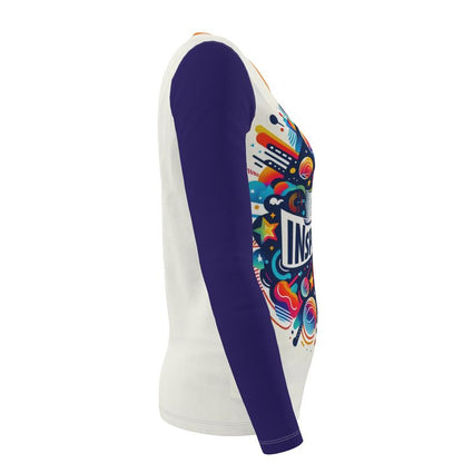 Women's long sleeve shirt by I Love Me Vibe featuring "I'm My Own Inspiration" message in recycled polyester fabric.