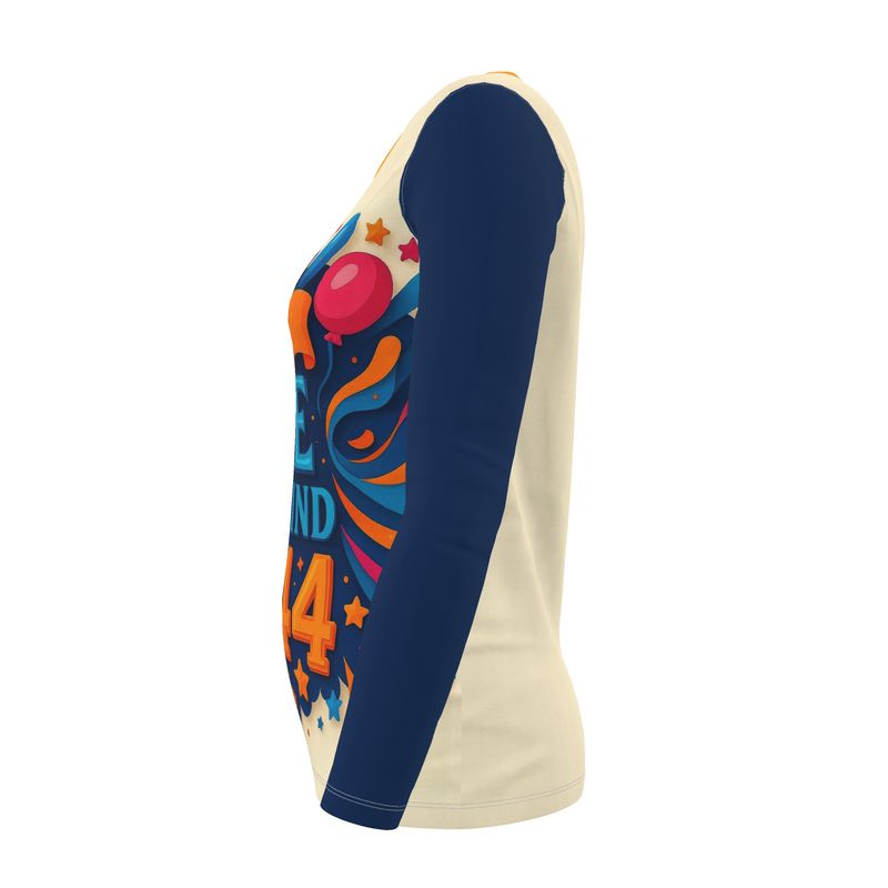 I Love Me Vibe women's long sleeve shirt with "I'm One of a Kind 444" printed, made of recycled poly jersey in a regular fit.