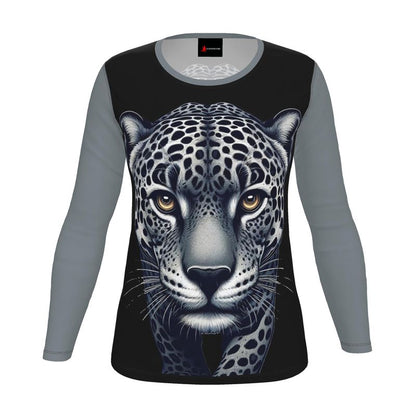Walking Leopard Women’s Long Sleeve Shirt – Confidence & Power Affirmation Top | I Love Me Vibe - I love me vibe