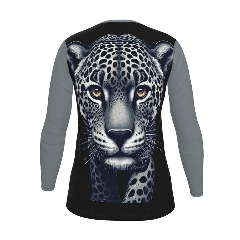 Walking Leopard Women’s Long Sleeve Shirt – Confidence & Power Affirmation Top | I Love Me Vibe - I love me vibe