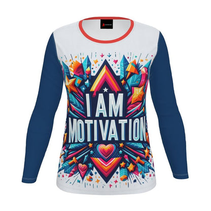 I Am Motivation Long Sleeve Shirt for Women - Empowering Affirmation Top | I Love Me Vibe - I love me vibe