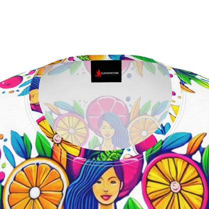 Women’s I Love Me Vibe “I’m Always Healthy” motivational T-shirt in recycled poly jersey, regular fit, lifestyle shot.