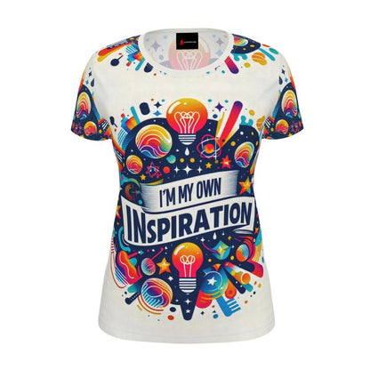 Women’s I Love Me Vibe motivational T-shirt with “I’m My Own Inspiration” slogan, made of recycled polyester in a regular fit.
