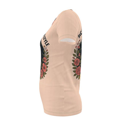 I Love Me Vibe women's T-shirt featuring "Rich in Soul, Rich in Style 333" angelic number affirmation, recycled poly jersey fabric.